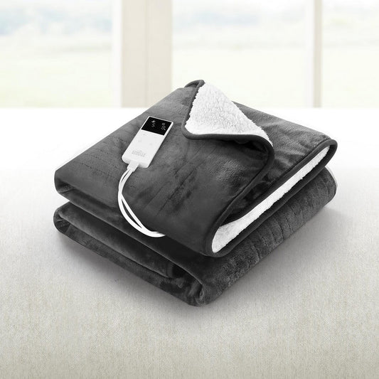 Giselle Home & Garden > Bedding > Blankets & Throws Giselle Electric Throw Rug Heated Blanket Washable Snuggle Flannel Winter Grey