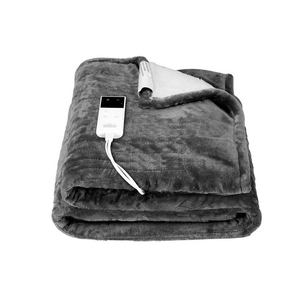 Giselle Home & Garden > Bedding > Blankets & Throws Giselle Electric Throw Rug Heated Blanket Washable Snuggle Flannel Winter Grey
