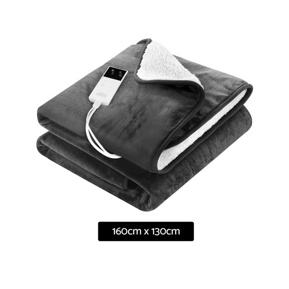 Giselle Home & Garden > Bedding > Blankets & Throws Giselle Electric Throw Rug Heated Blanket Washable Snuggle Flannel Winter Grey