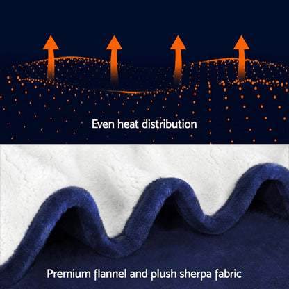 Giselle Home & Garden > Bedding > Blankets & Throws Giselle Electric Throw Rug Heated Blanket Washable Snuggle Flannel Winter Navy