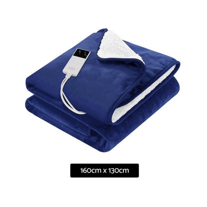 Giselle Home & Garden > Bedding > Blankets & Throws Giselle Electric Throw Rug Heated Blanket Washable Snuggle Flannel Winter Navy
