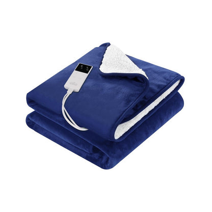 Giselle Home & Garden > Bedding > Blankets & Throws Giselle Electric Throw Rug Heated Blanket Washable Snuggle Flannel Winter Navy