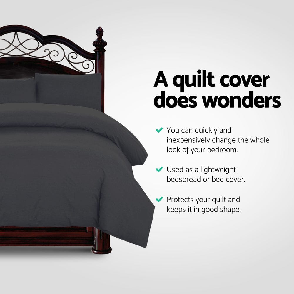 Giselle Home & Garden > Bedding > Duvet Covers Giselle Bedding Quilt Cover Set Classic Black Queen