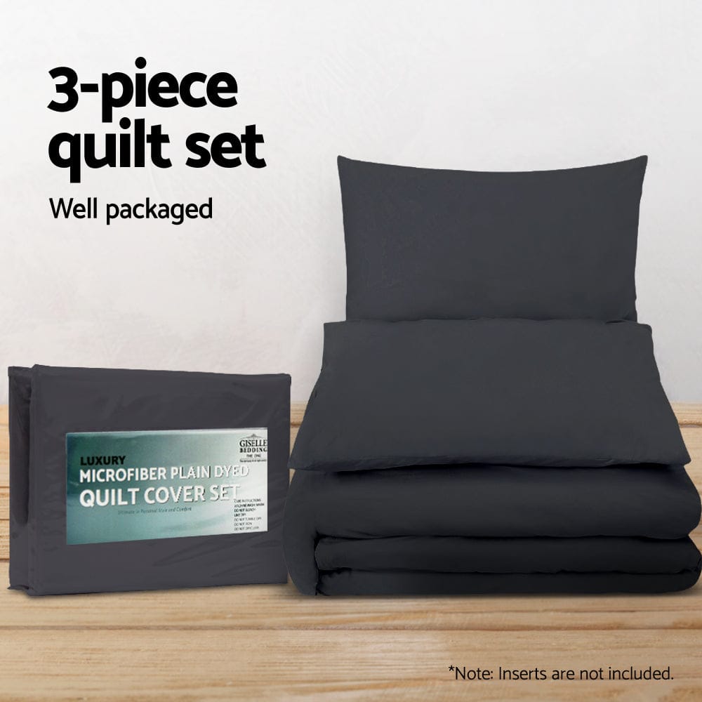 Giselle Home & Garden > Bedding > Duvet Covers Giselle Bedding Quilt Cover Set Classic Black Queen