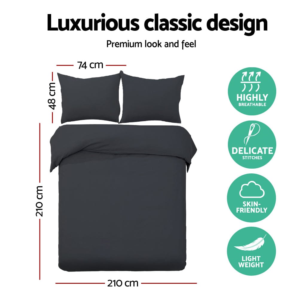 Giselle Home & Garden > Bedding > Duvet Covers Giselle Bedding Quilt Cover Set Classic Black Queen