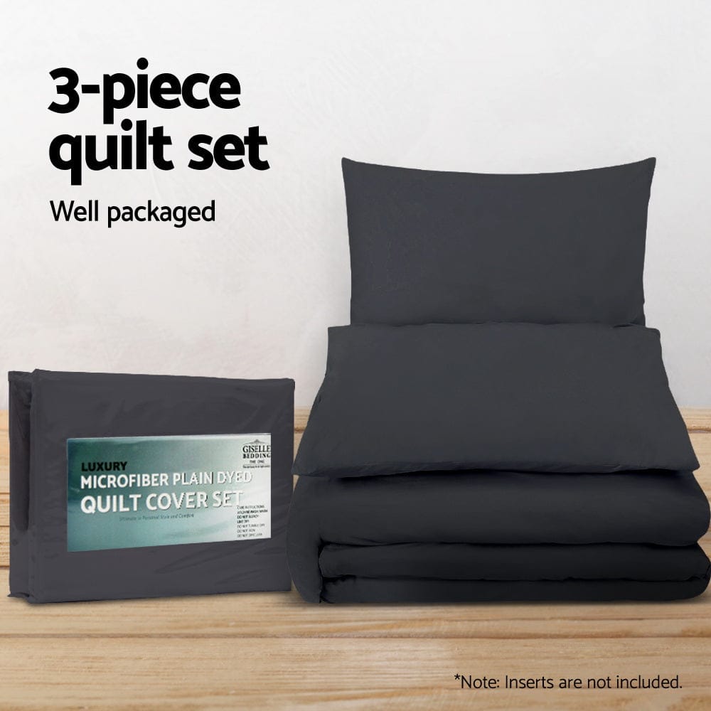 Giselle Home & Garden > Bedding > Duvet Covers Giselle Bedding Quilt Cover Set Classic Black Super King