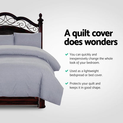 Giselle Home & Garden > Bedding > Duvet Covers Giselle Bedding Quilt Cover Set Classic Grey King