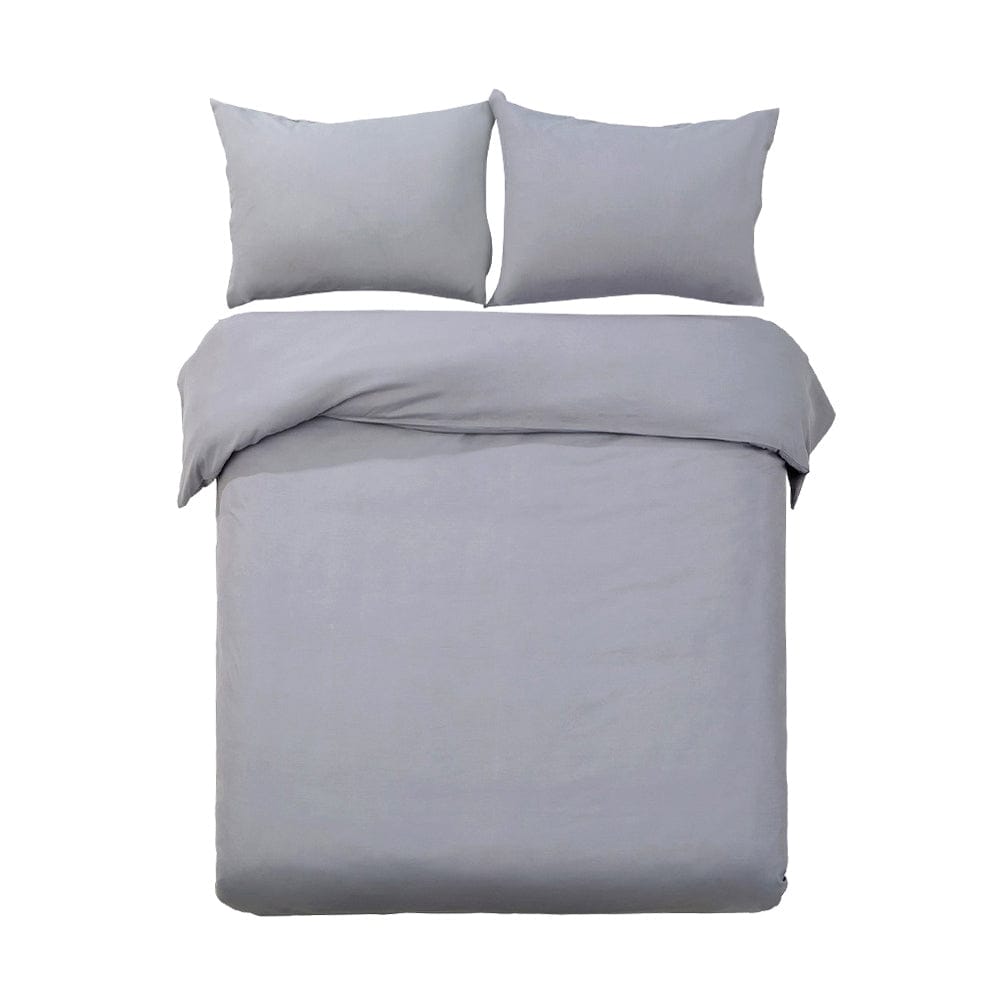 Giselle Home & Garden > Bedding > Duvet Covers Giselle Bedding Quilt Cover Set Classic Grey King