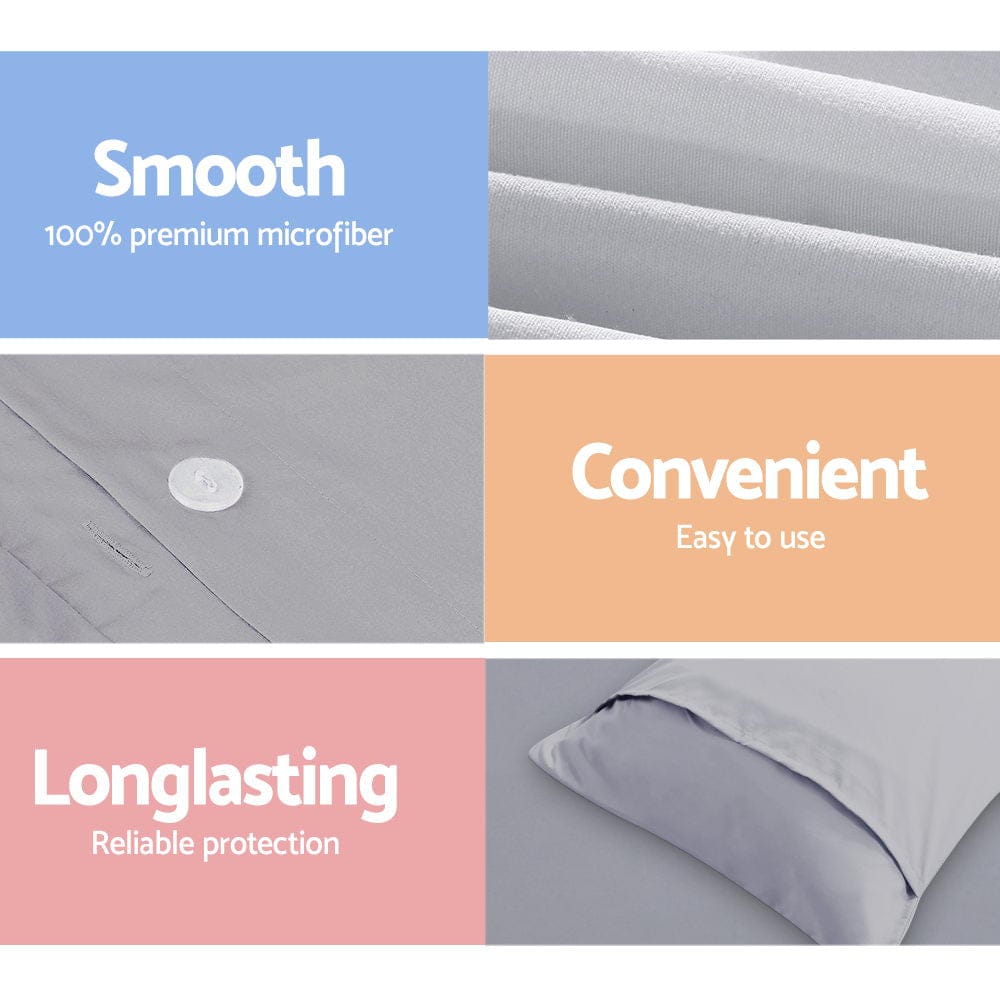 Giselle Home & Garden > Bedding > Duvet Covers Giselle Bedding Quilt Cover Set Classic Grey Super King