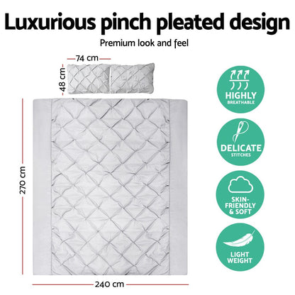 Giselle Home & Garden > Bedding > Duvet Covers Giselle Bedding Quilt Cover Set Diamond Grey Super King