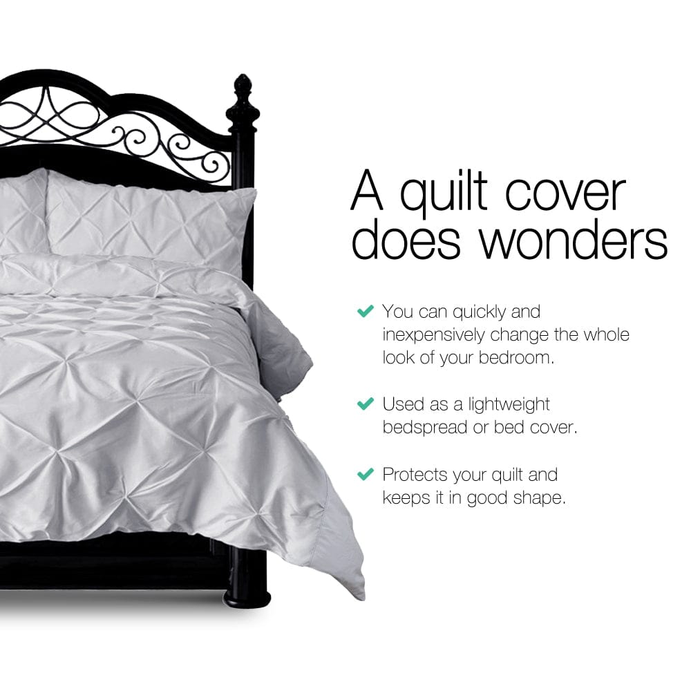 Giselle Home & Garden > Bedding > Duvet Covers Giselle Bedding Quilt Cover Set Diamond Grey Super King