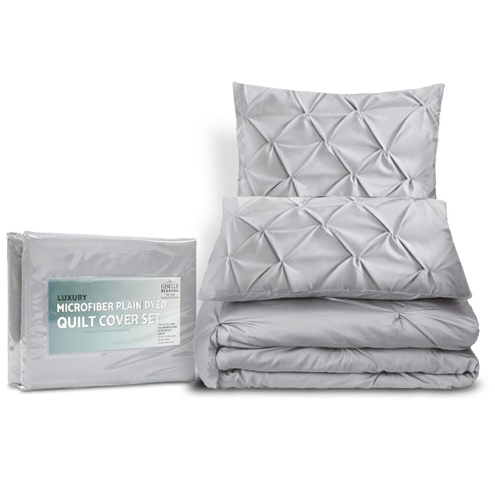 Giselle Home & Garden > Bedding > Duvet Covers Giselle Bedding Quilt Cover Set Diamond Grey Super King