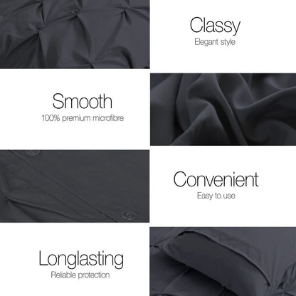 Giselle Home & Garden > Bedding > Duvet Covers Giselle Bedding Quilt Cover Set Diamond Pinch Black King