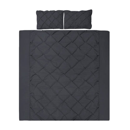 Giselle Home & Garden > Bedding > Duvet Covers Giselle Bedding Quilt Cover Set Diamond Pinch Black King