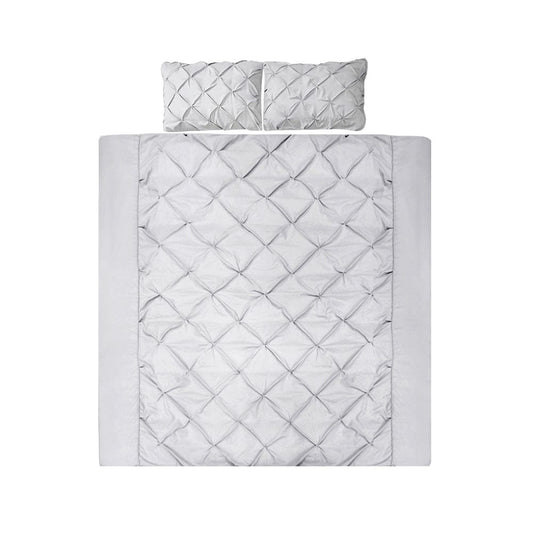 Giselle Home & Garden > Bedding > Duvet Covers Giselle Bedding Quilt Cover Set Diamond Pinch Grey King