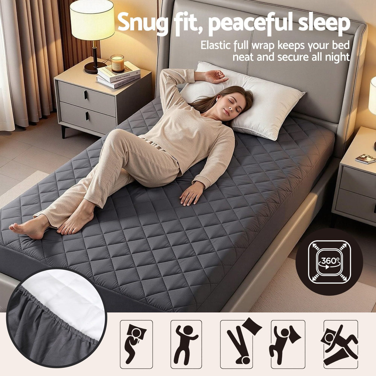 Giselle Home & Garden > Bedding > Mattress Protectors Giselle Water-Resistant Mattress Protector Microfiber 35cm 360° Fit Single