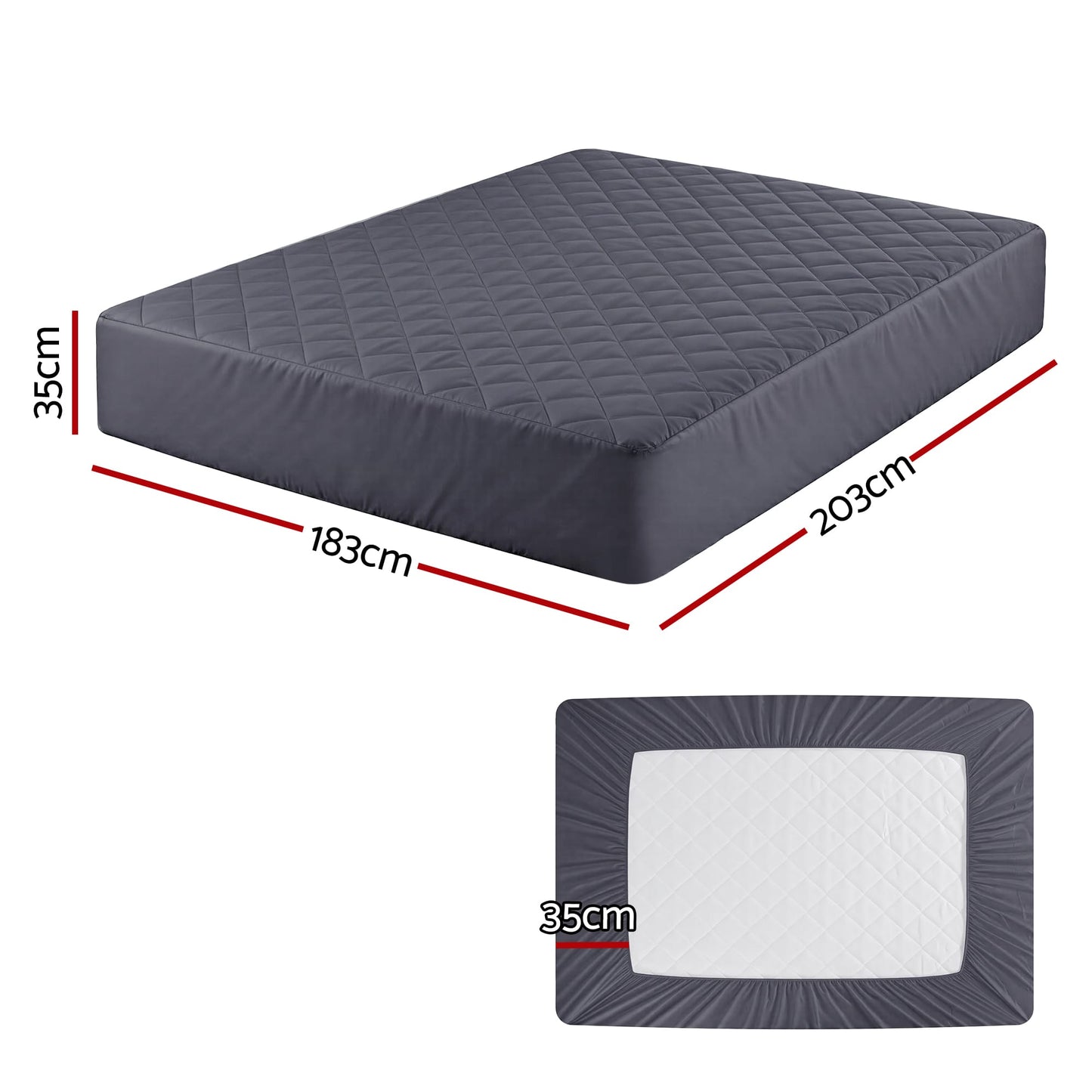 Giselle Home & Garden > Bedding > Mattress Protectors Giselle Water-Resistant Mattress Protector Microfiber 360° Fit King