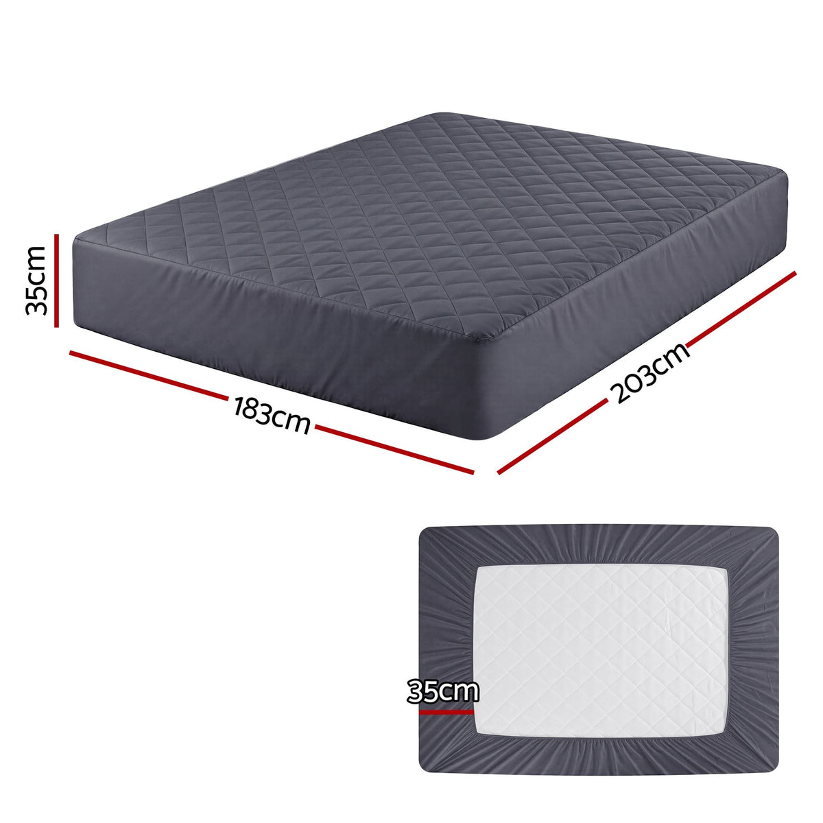 Giselle Home & Garden > Bedding > Mattress Protectors Giselle Water-Resistant Mattress Protector Microfiber 360° Fit King