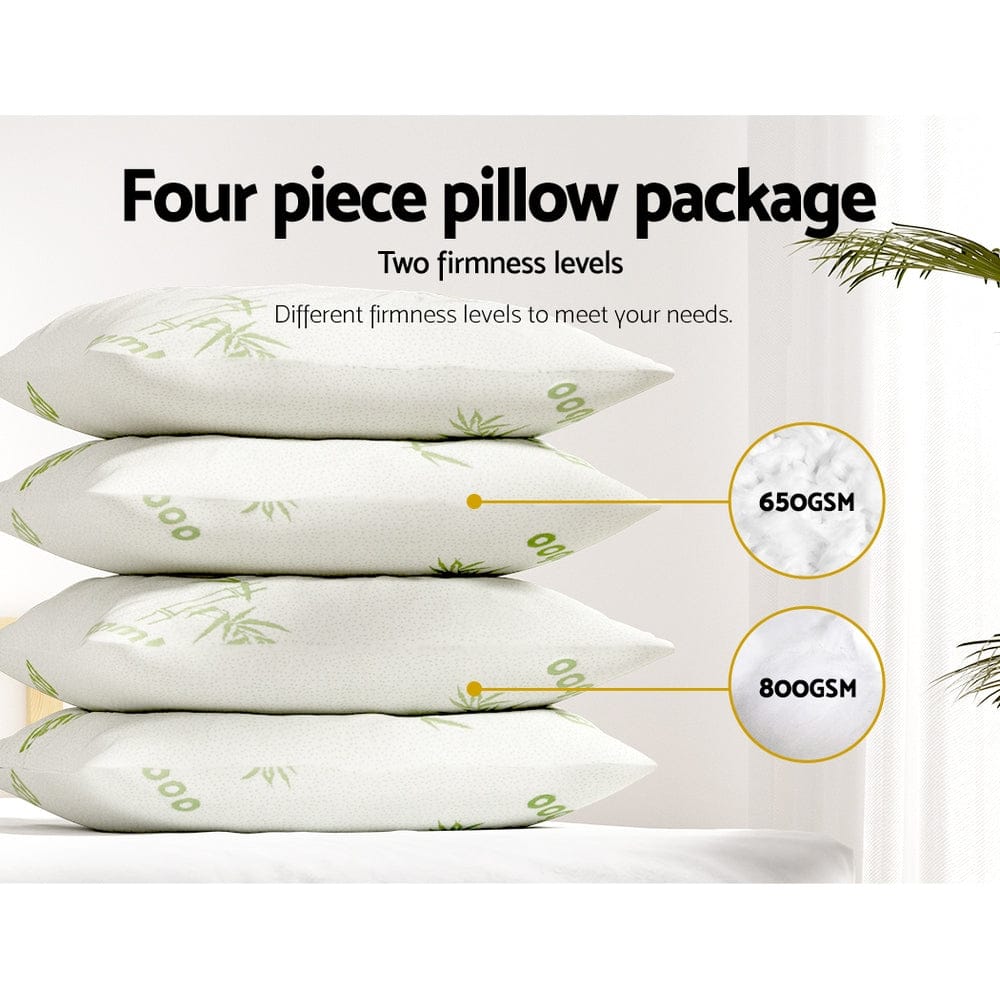 Giselle Home & Garden > Bedding > Pillows Giselle Bedding 4 Pack Bamboo Pillow Family Hotel