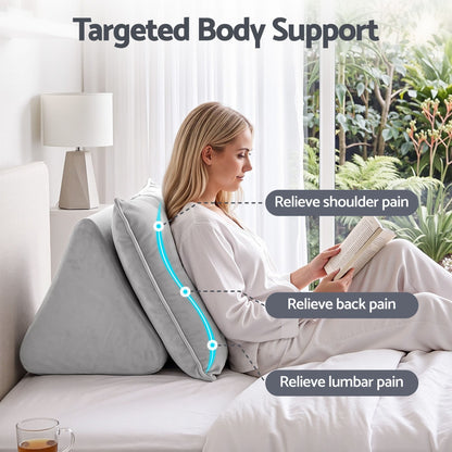 Giselle Home & Garden > Bedding > Pillows Giselle Bedding Back Pillow for Sitting in Bed, No-Collapse 25D High-Density Base, Ergonomic Lumbar Support Pillow for Gaming, Nursing & Floor Tatami, 90% Shredded Sponge Cushion with Washable Velvet Cover