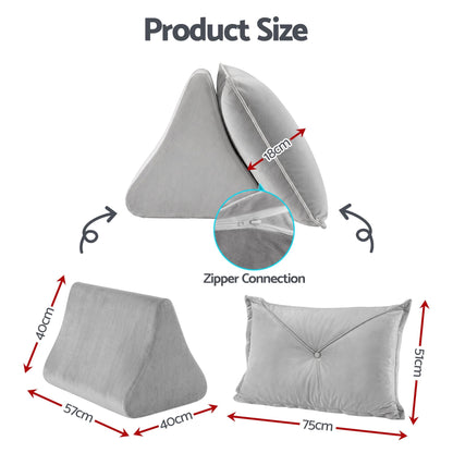 Giselle Home & Garden > Bedding > Pillows Giselle Bedding Back Pillow for Sitting in Bed, No-Collapse 25D High-Density Base, Ergonomic Lumbar Support Pillow for Gaming, Nursing & Floor Tatami, 90% Shredded Sponge Cushion with Washable Velvet Cover