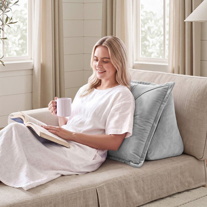 Giselle Home & Garden > Bedding > Pillows Giselle Bedding Back Pillow for Sitting in Bed, No-Collapse 25D High-Density Base, Ergonomic Lumbar Support Pillow for Gaming, Nursing & Floor Tatami, 90% Shredded Sponge Cushion with Washable Velvet Cover