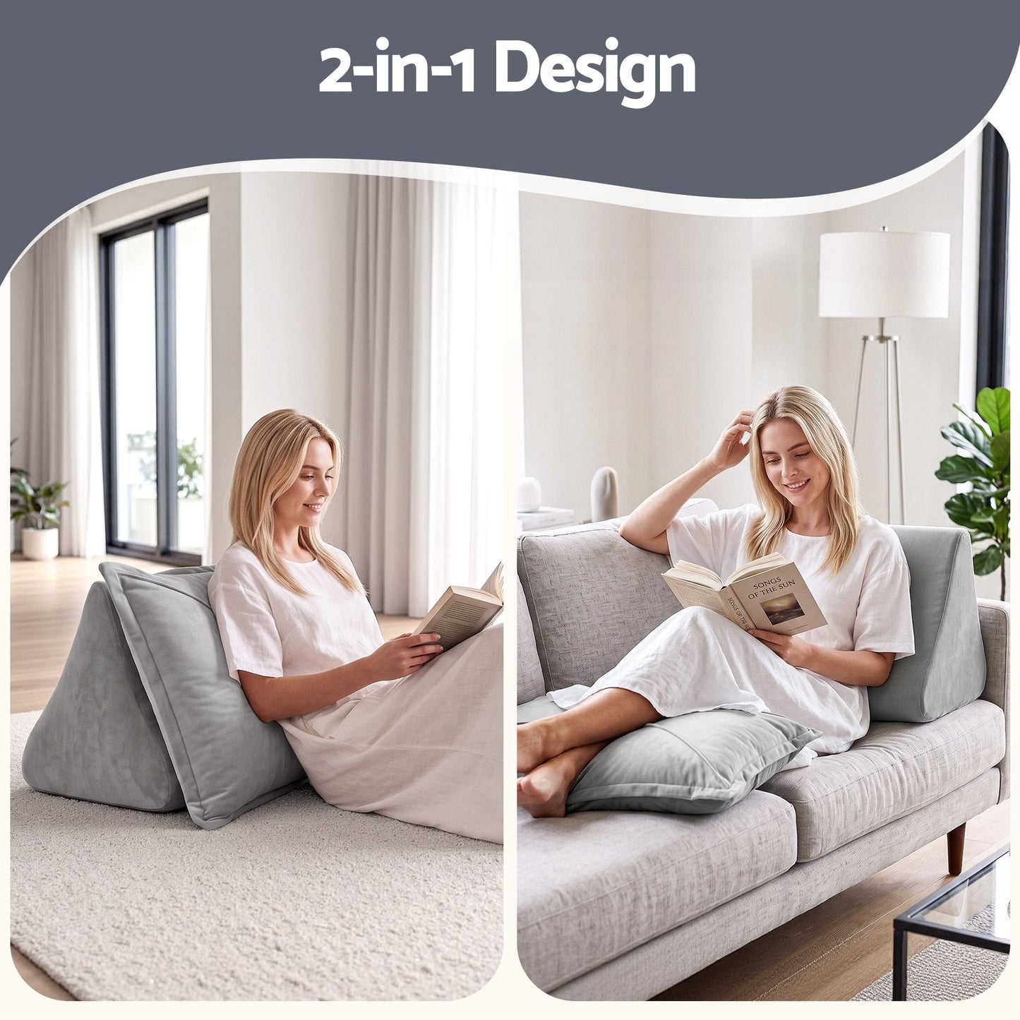 Giselle Home & Garden > Bedding > Pillows Giselle Bedding Back Pillow for Sitting in Bed, No-Collapse 25D High-Density Base, Ergonomic Lumbar Support Pillow for Gaming, Nursing & Floor Tatami, 90% Shredded Sponge Cushion with Washable Velvet Cover