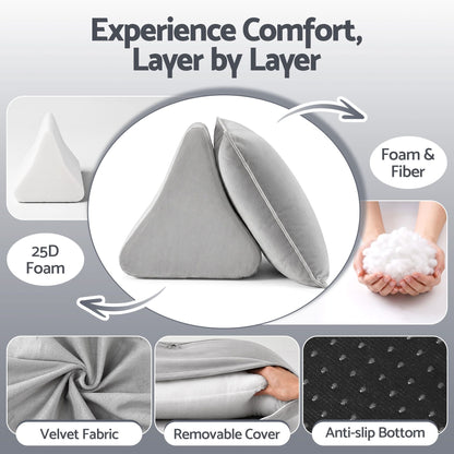 Giselle Home & Garden > Bedding > Pillows Giselle Bedding Back Pillow for Sitting in Bed, No-Collapse 25D High-Density Base, Ergonomic Lumbar Support Pillow for Gaming, Nursing & Floor Tatami, 90% Shredded Sponge Cushion with Washable Velvet Cover