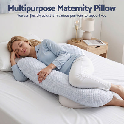 Giselle Home & Garden > Bedding > Pillows Giselle Bedding Cooling Pregnancy Pillow Adjustable Maternity Pillow for Sleeping, Body Pillows for Adults Support Back, Belly, and Hips, Blue 37x87 cm