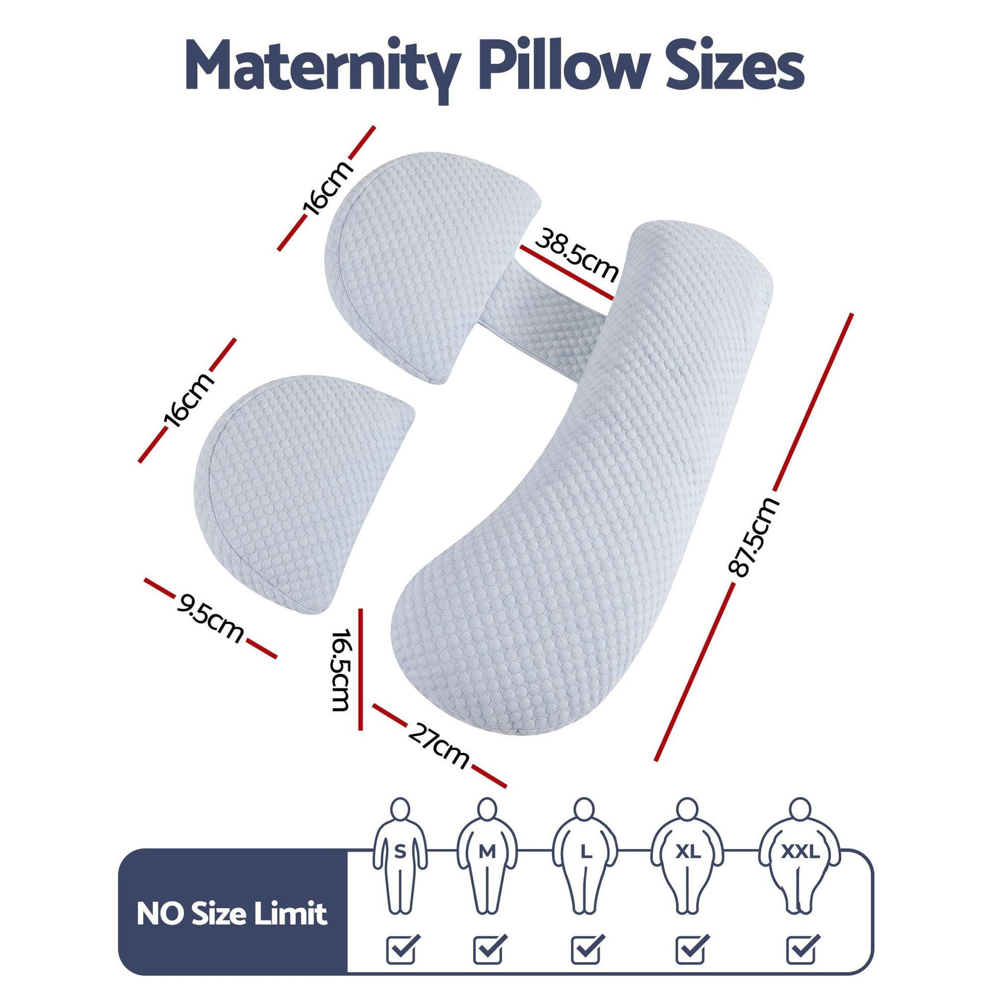 Giselle Home & Garden > Bedding > Pillows Giselle Bedding Cooling Pregnancy Pillow Adjustable Maternity Pillow for Sleeping, Body Pillows for Adults Support Back, Belly, and Hips, Blue 37x87 cm