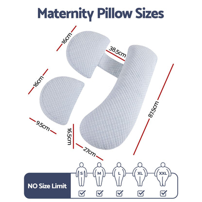 Giselle Home & Garden > Bedding > Pillows Giselle Bedding Cooling Pregnancy Pillow Adjustable Maternity Pillow for Sleeping, Body Pillows for Adults Support Back, Belly, and Hips, Blue 37x87 cm
