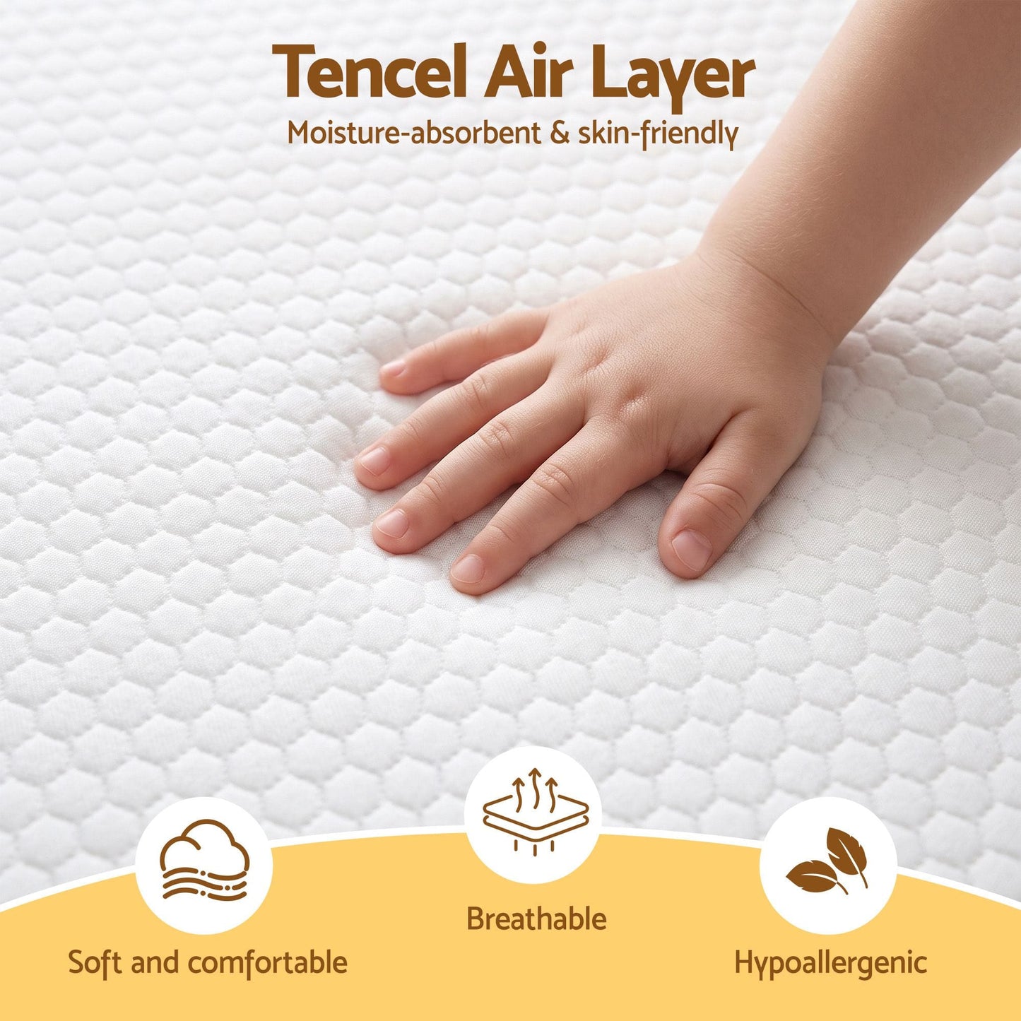 Giselle Home & Garden > Bedding > Pillows Giselle Bedding Cot Mattress, 11cm Thick Baby Mattress with Tencel Cover