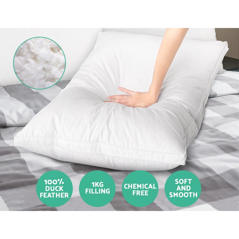 Giselle Home & Garden > Bedding > Pillows Giselle Bedding Duck Feather Down Pillow Luxury Twin Pack