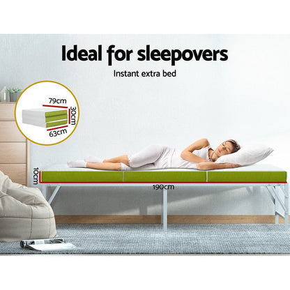 Giselle Home & Garden > Bedding > Pillows Giselle Bedding Foldable Mattress Folding Foam Trifold Green