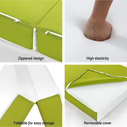 Giselle Home & Garden > Bedding > Pillows Giselle Bedding Foldable Mattress Folding Foam Trifold Green
