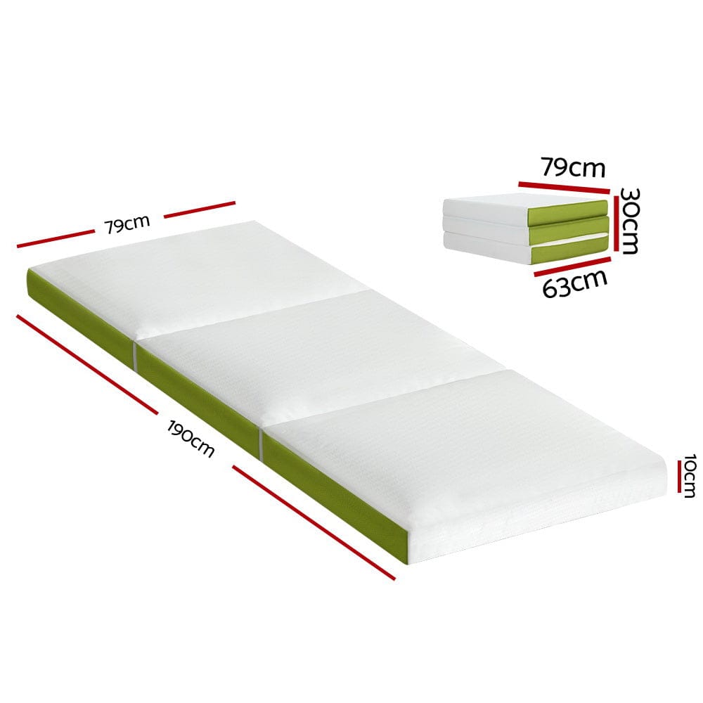 Giselle Home & Garden > Bedding > Pillows Giselle Bedding Foldable Mattress Folding Foam Trifold Green
