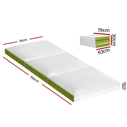 Giselle Home & Garden > Bedding > Pillows Giselle Bedding Foldable Mattress Folding Foam Trifold Green