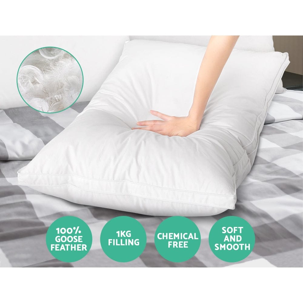 Giselle Home & Garden > Bedding > Pillows Giselle Bedding Goose Feather Down Pillow Luxury Twin Pack