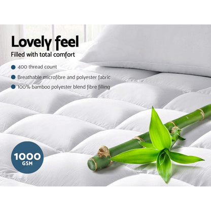 Giselle Home & Garden > Bedding > Pillows Giselle Bedding Mattress Topper Pillowtop Bamboo Double