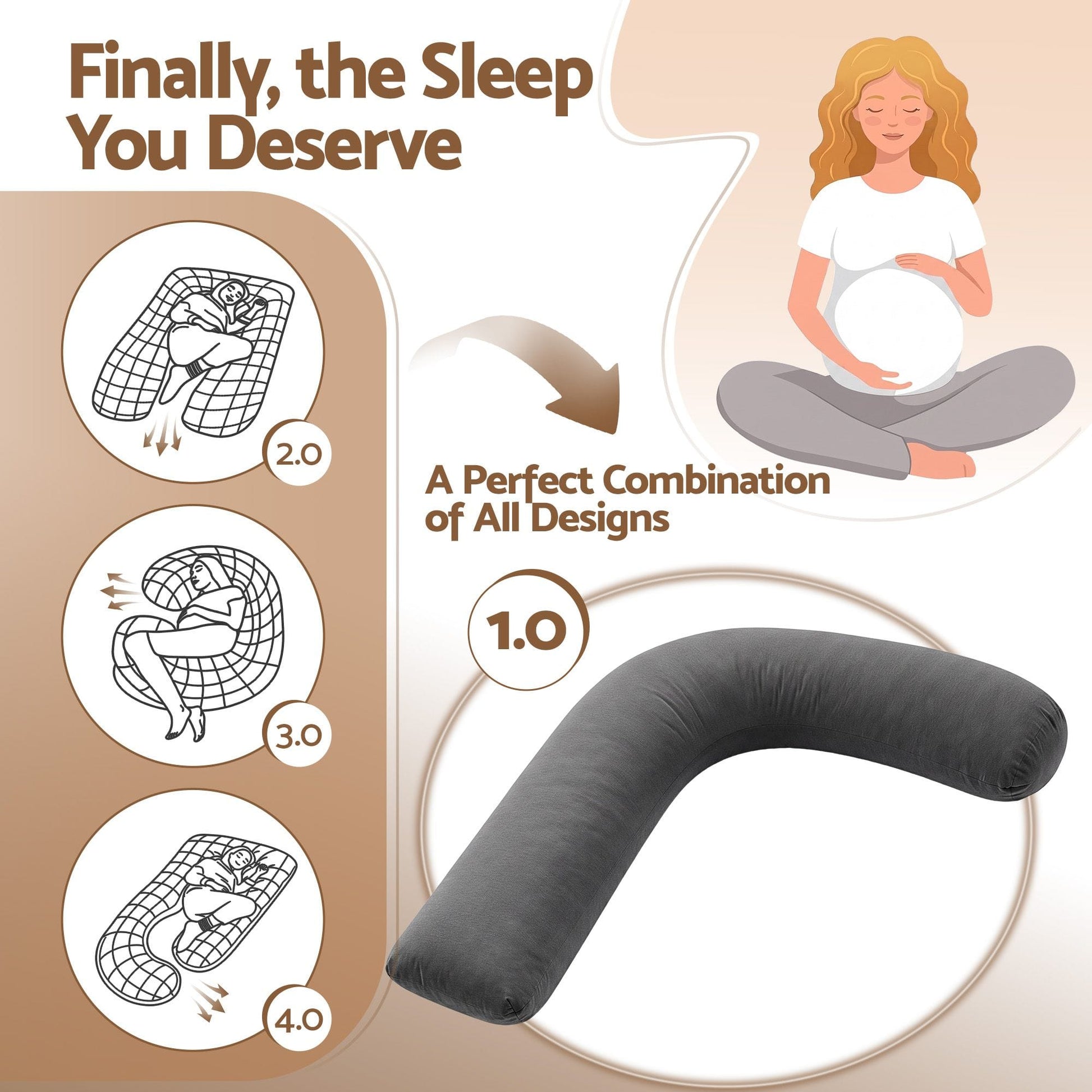 Giselle Home & Garden > Bedding > Pillows Giselle Bedding Pregnancy Pillow for Side Sleeping L-Shaped Maternity Body Pillow for Women 100% Cotton Jersey Cover for Head Neck Belly Support, 63x115 cm Grey