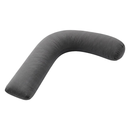 Giselle Home & Garden > Bedding > Pillows Giselle Bedding Pregnancy Pillow for Side Sleeping L-Shaped Maternity Body Pillow for Women 100% Cotton Jersey Cover for Head Neck Belly Support, 63x115 cm Grey