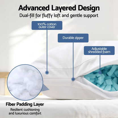 Giselle Home & Garden > Bedding > Pillows Giselle Bedding Shredded Memory Foam Pillow Adjustable Loft