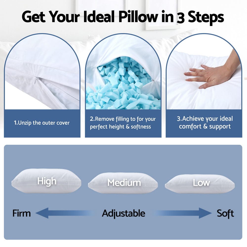 Giselle Home & Garden > Bedding > Pillows Giselle Bedding Shredded Memory Foam Pillow Adjustable Loft