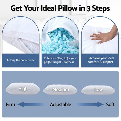Giselle Home & Garden > Bedding > Pillows Giselle Bedding Shredded Memory Foam Pillow Adjustable Loft