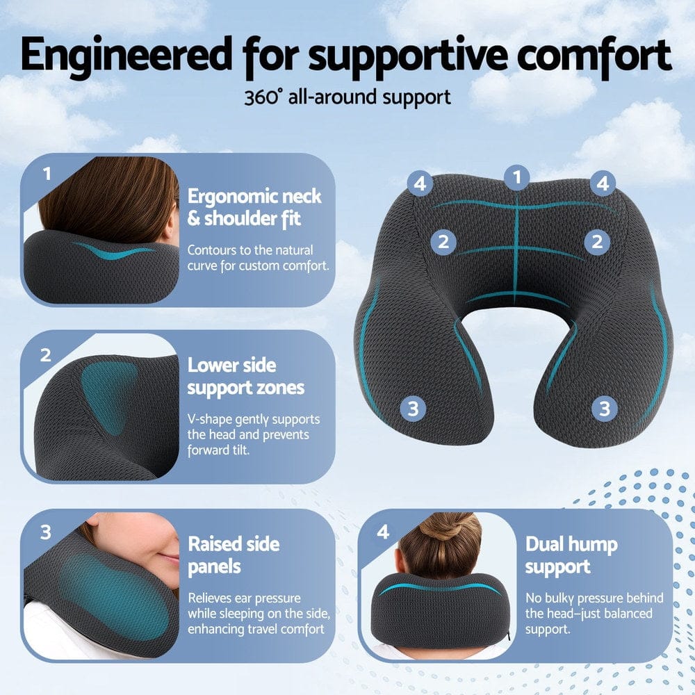 Giselle Home & Garden > Bedding > Pillows Giselle Bedding Travel Neck Pillow U-Shape Support Memory Foam Plane Car Cushion
