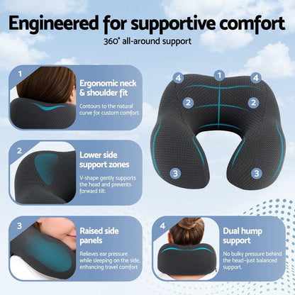 Giselle Home & Garden > Bedding > Pillows Giselle Bedding Travel Neck Pillow U-Shape Support Memory Foam Plane Car Cushion