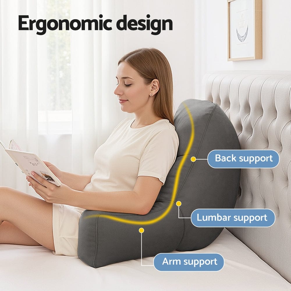 Giselle Home & Garden > Bedding > Pillows Giselle Reading Pillow Back Rest Lumbar Support Cushion Grey