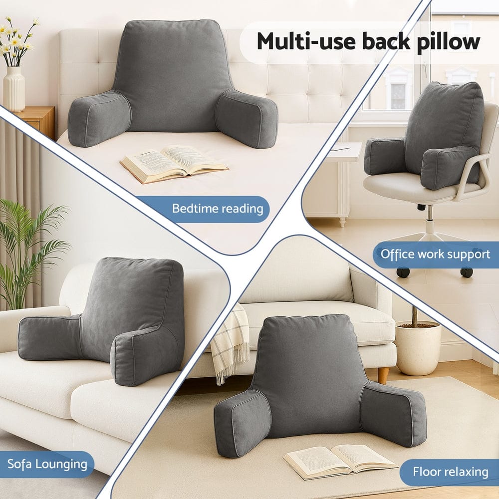 Giselle Home & Garden > Bedding > Pillows Giselle Reading Pillow Back Rest Lumbar Support Cushion Grey