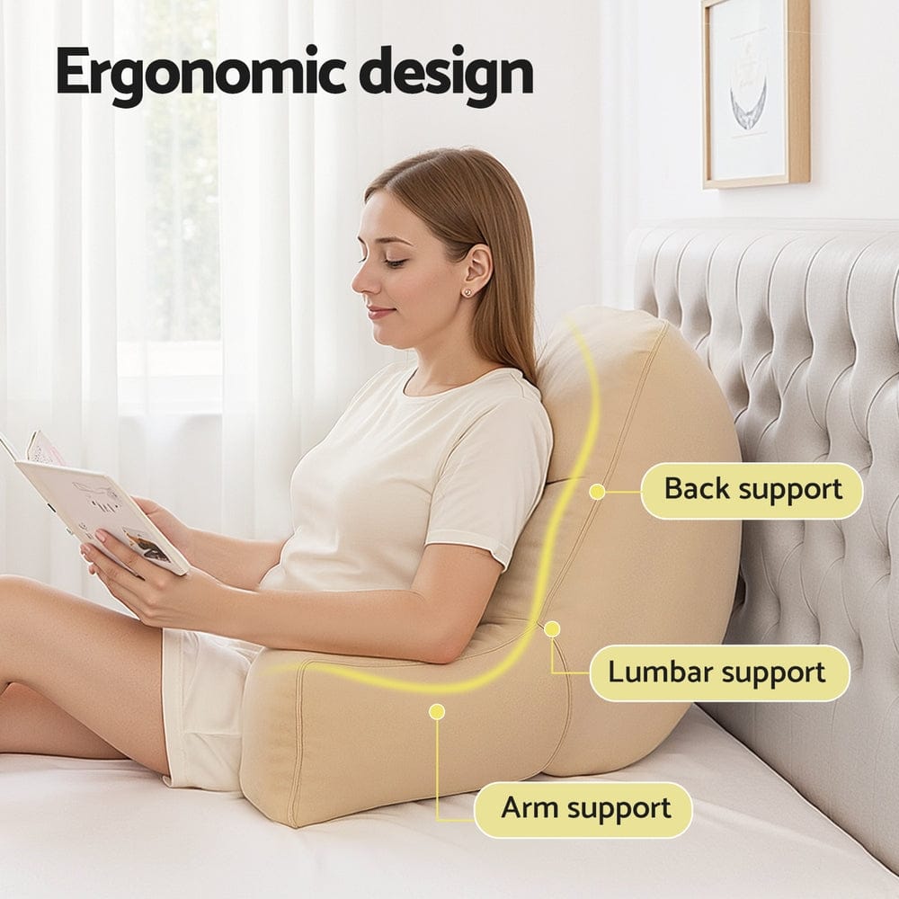 Giselle Home & Garden > Bedding > Pillows Giselle Reading Pillow Back Rest Lumbar Support Cushion Oatmeal