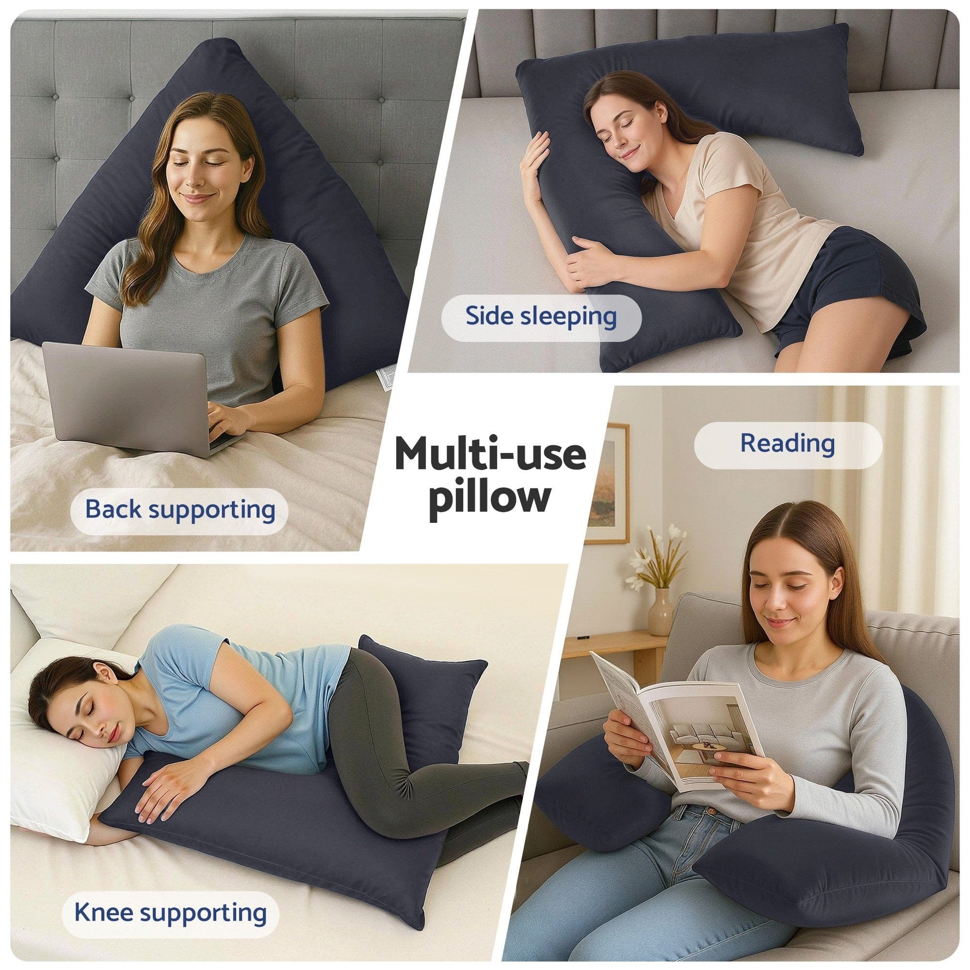 Giselle Home & Garden > Bedding > Pillows Giselle V Shape Pillow Boomerang Nursing Body Cushion Grey